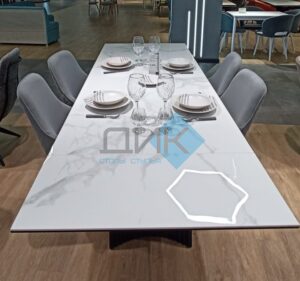 Миниатюра Стол KD180 керамика мрамор 34