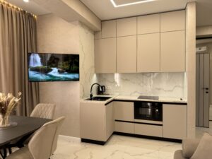 Миниатюра Кухня угловая современная с фасадами без ручек 2