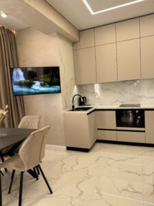 Миниатюра Кухня угловая современная с фасадами без ручек 3