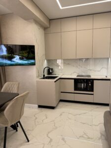Миниатюра Кухня угловая современная с фасадами без ручек 14