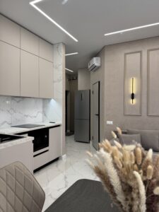 Миниатюра Кухня угловая современная с фасадами без ручек 19